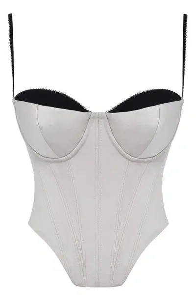 House Of CB NWT Luette BEIGE SATIN UNDERWIRED CORSET - Image 10