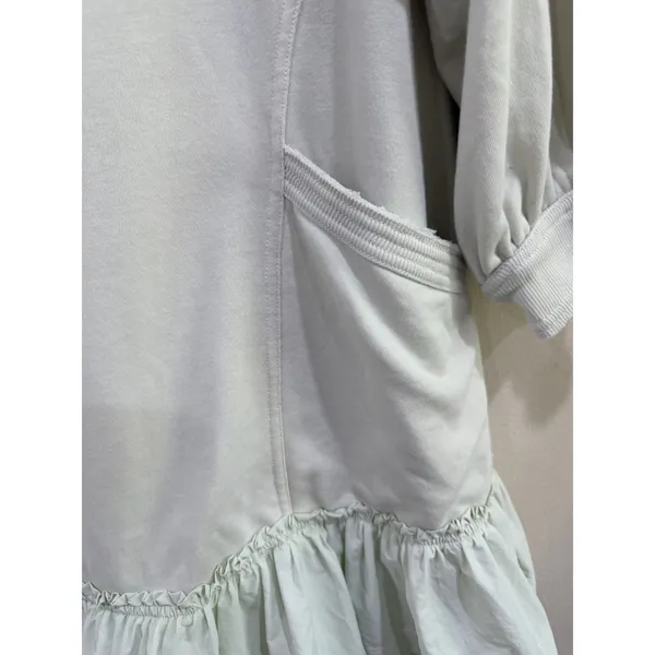 Anthropologie Daily Practice Eldridge Ruffle Hem Mini Sweater Dress Green M - Image 6