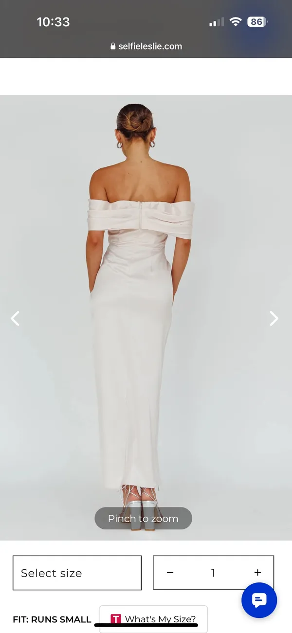 Selfie Leslie Amaryllis Off-Shoulder Twist Maxi Dress Pearl - Image 4