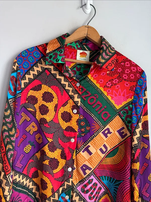 Farm Rio "Dotted Patch Scarf Shirt - Image 6