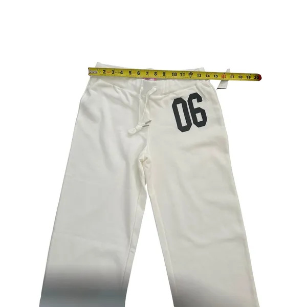 EDIKTED 06 Wide Leg Cotton Blend Drawstring Sweatpants size small white - Image 6