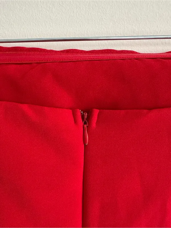 Vici Red Strapless Midi Dress with Side Slit - Image 6