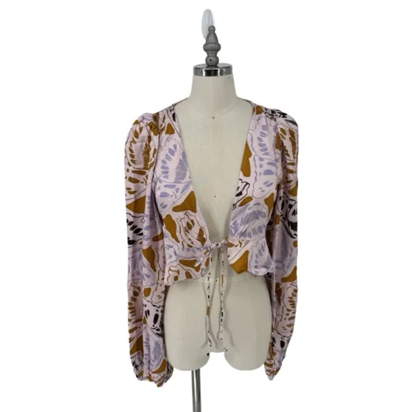 For Love & Lemons Esmeralda Crop Top - Multi Orange S $135‎ - Image 4