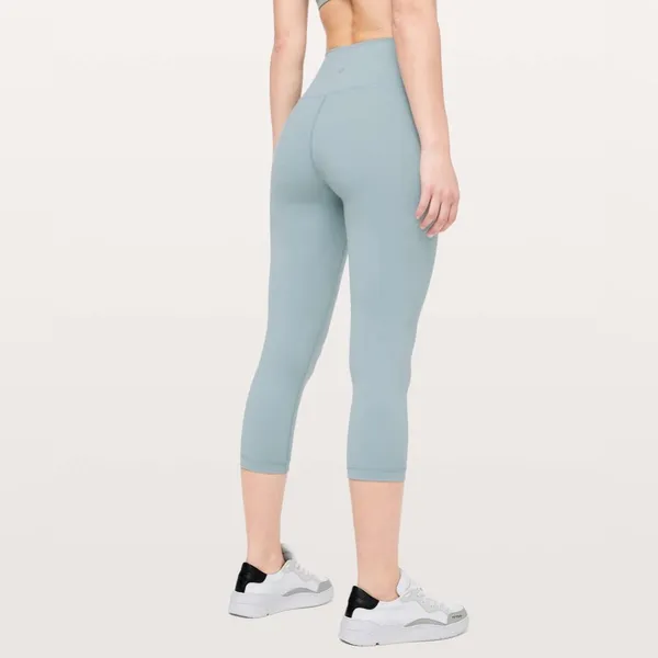 Lululemon Wunder Under Crop 21" Blue Cast Size 10 - Image 4