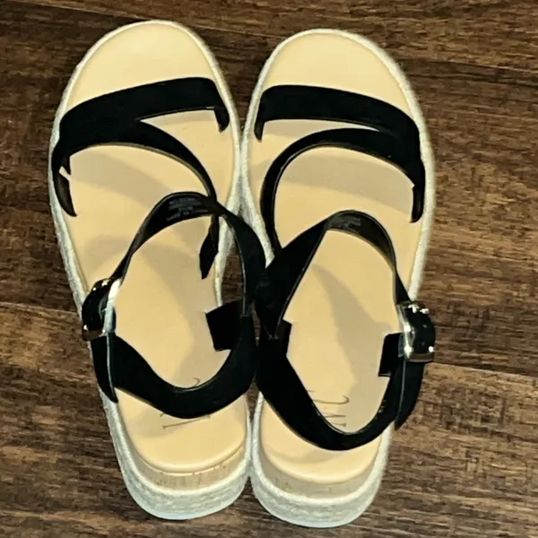 INC Black Espadrille Platform Sandals Size 8.5 - Image 6