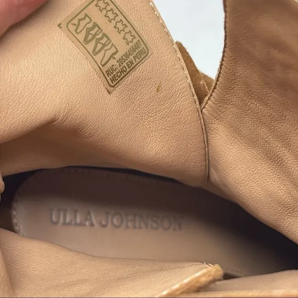 ULLA JOHNSON tan western Embroidered Suede Aggie Booties Runway Fall sz 6 - Image 4