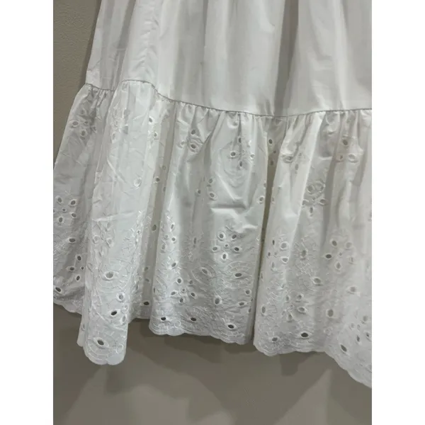 En Saison Byblos White Eyelet Tiered Midi‎ Skirt Cotton Boho Sz M NWT - Image 9