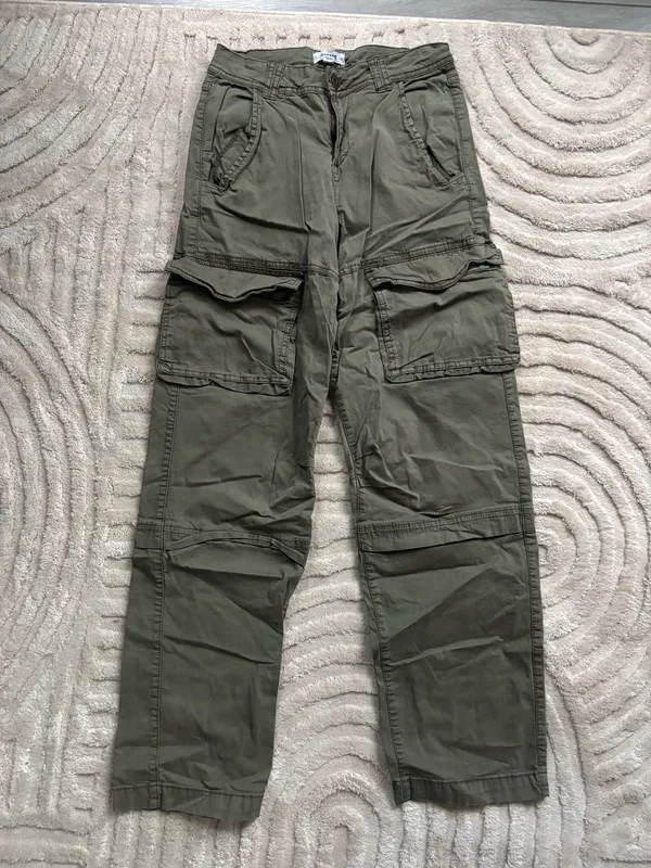 Army Green Garage Cargo Pants - Image 2