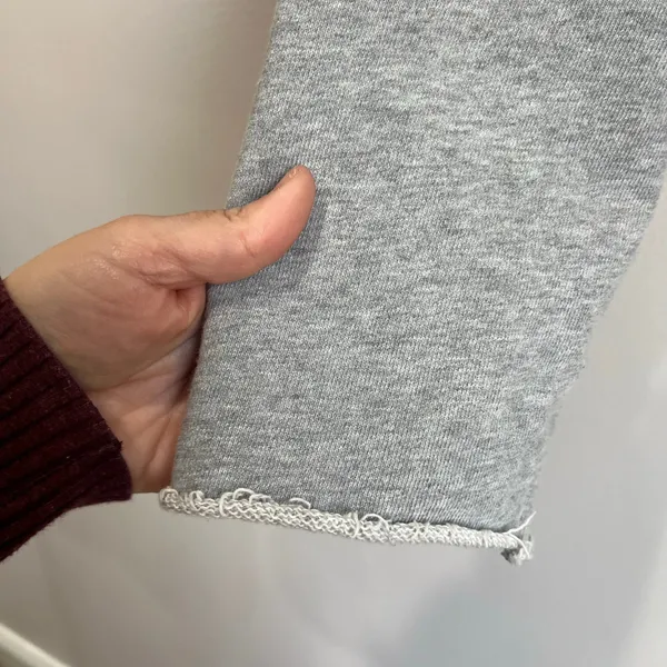 PINK Victoria's Secret Gray Cropped Sweatshirt Small Drawstring Hem Logo‎ - Image 3