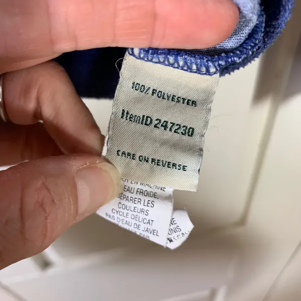 LL Bean Women L Blue Full Zip Fleecy Mock Neck 247230 Pocket Gorpcore READ - Image 3