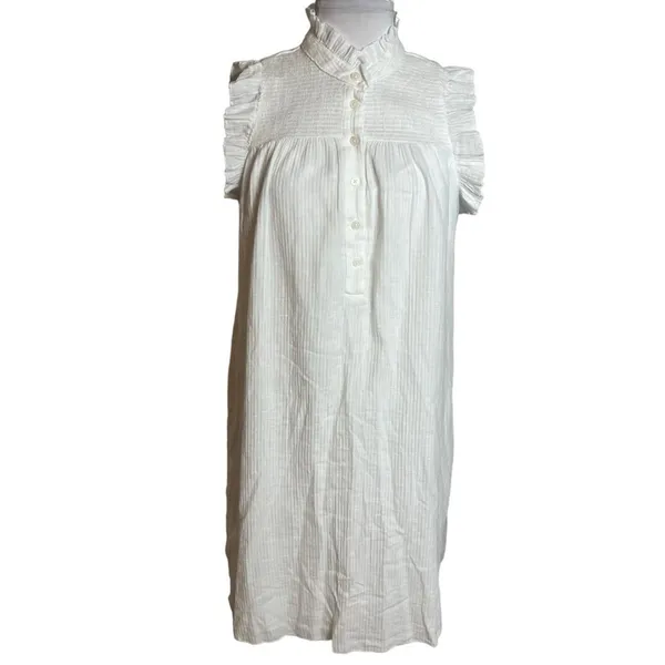 J. Crew Garden Dress In‎ Soft Gauze white Sz M TALL - Image 4