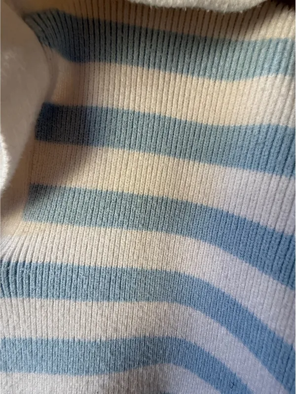 Sincerely Jules Striped Knit Sweater with Collar, Size Small - Image 4