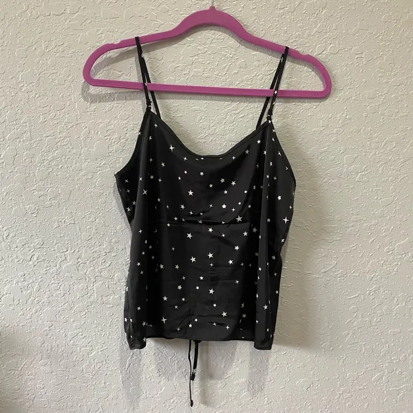 Pink Rose Black Star Cropped Cami Size Large NWT - Image 4