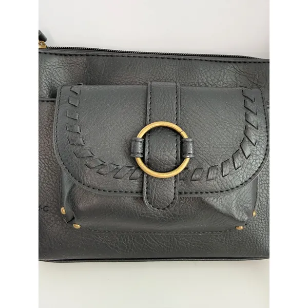 B.O.C. Born‎ Concepts Black Crossbody Bag Front Flap Pocket Adjustable Strap - Image 2