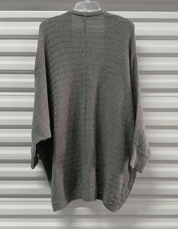 Aerie Oversized Cardigan Women's XS/S Gray Open Front Long Sleeve Sweater Lagen - Image 5