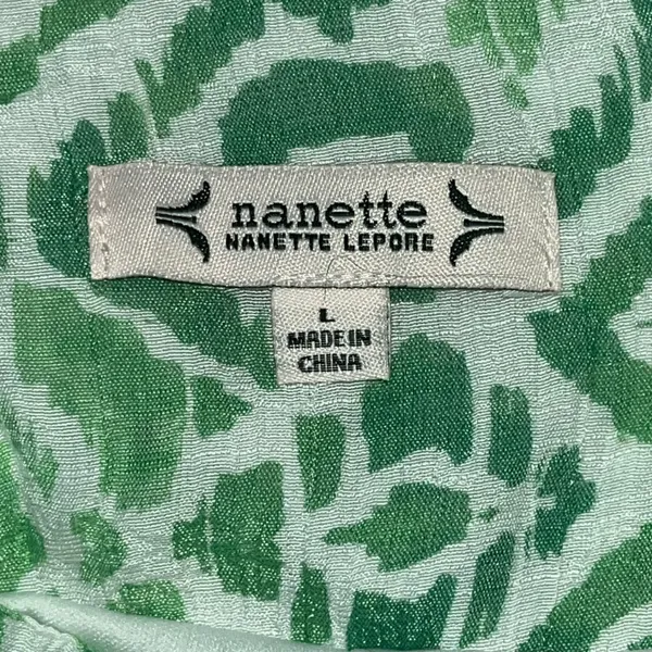 Nanette Lepore Womens Wide Leg Pants Green Ikat Boho Coastal Vacation Large - Image 5