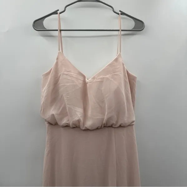 Birdy Grey Gwennie Chiffon Maxi Bridesmaid Dress in Pale Blush Pink Sz S NEW‎ - Image 4