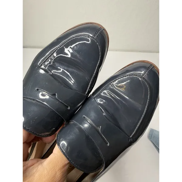 Louise et Cie Patent Leather Loafers Size 7M Blue Preppy Nerdy Glossy Slip On - Image 11