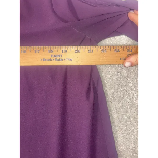 lulus long sleeve knee length dress sheer sleves xl Chiffon Deep Purple - Image 8