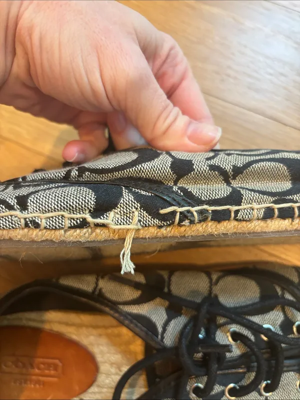 Coach Espadrille Flats Signature Print Black Size 9 - Image 4