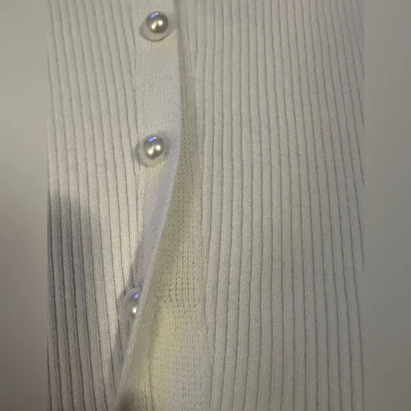Milk & Honey Knitwear Sweater Top with Pearl Faux Buttons, Size Large - Image 2
