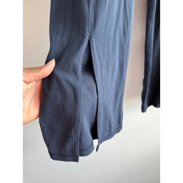 Tna‎ TnaAction Women Medium Navy Blue Flare Yoga Pants High Rise Slit Hem 2617 - Image 3