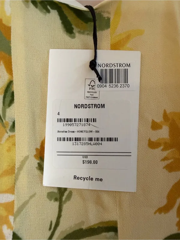 ✨NWT Reformation Yellow Floral Mini Dress Size 4✨ - Image 4
