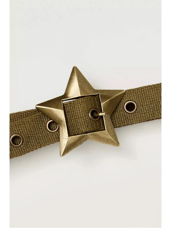 Free People Bohemian Grunge 90s Zoa Star Buckle Hip Belt Medium Large NWT - Image 4