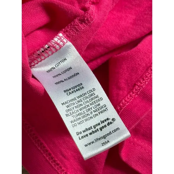 EUC Womens Life Is Good Tshirt Pink Wine Glass Crusher tee classic fit size M - Image 10