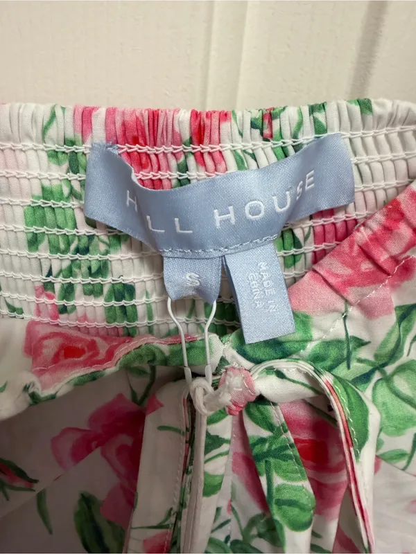 HILL HOUSE The Ophelia Nap Midi Pink Roses Dress Size Small - Image 6