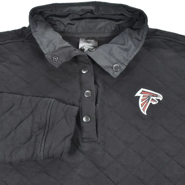 Atlanta Falcons 24 Reserve Quilted Snap Mock Neck Pullover Sweatshirt Black XL - Image 2