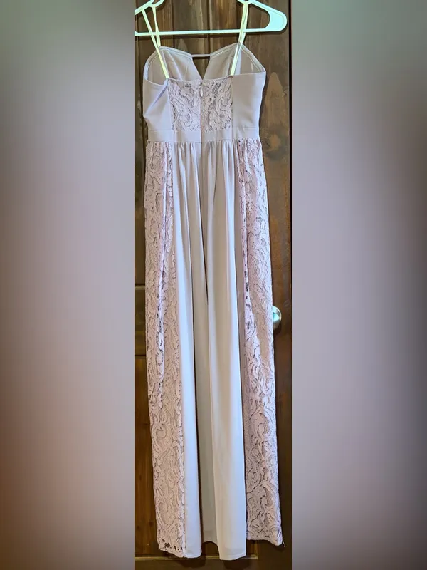 BCBGeneration light lavender Lace-Panel Maxi Dress in Pale Blush - Image 4