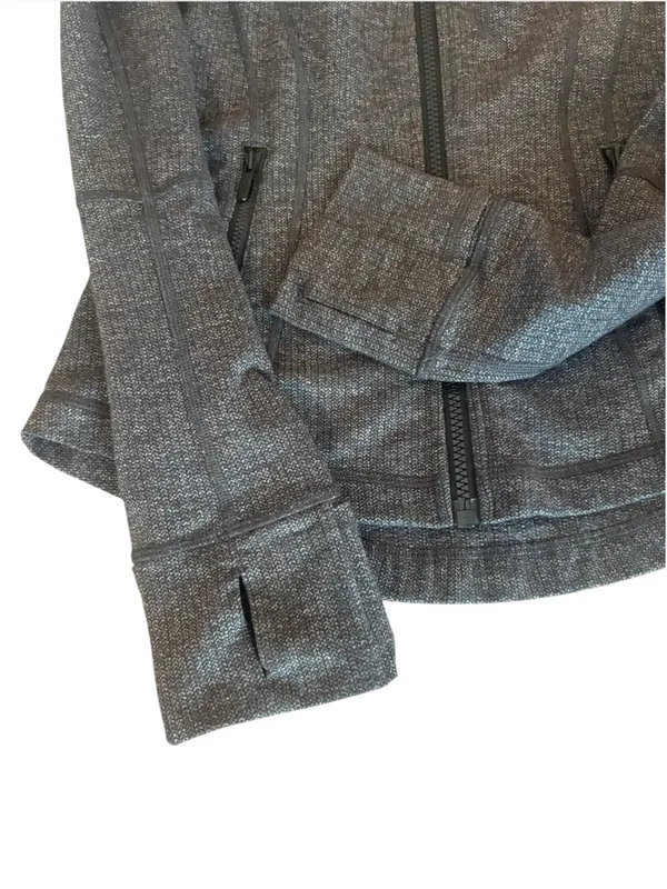 Lululemon Define Jacket Heathered Herringbone Gray Womens Size 4 - Image 6