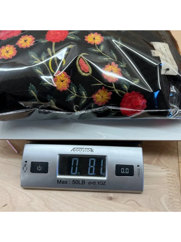Sézane La Maille Black Sweater Floral Embroidery Size XS Cottage Folk Nouveau - Image 14