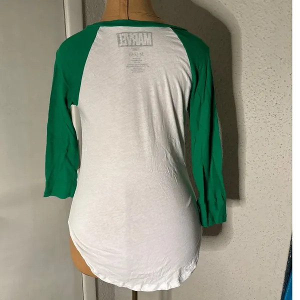 Marvel’s Avengers Baseball T-shirt Junior M Green/White Raglan Sleeve Cosplay - Image 2