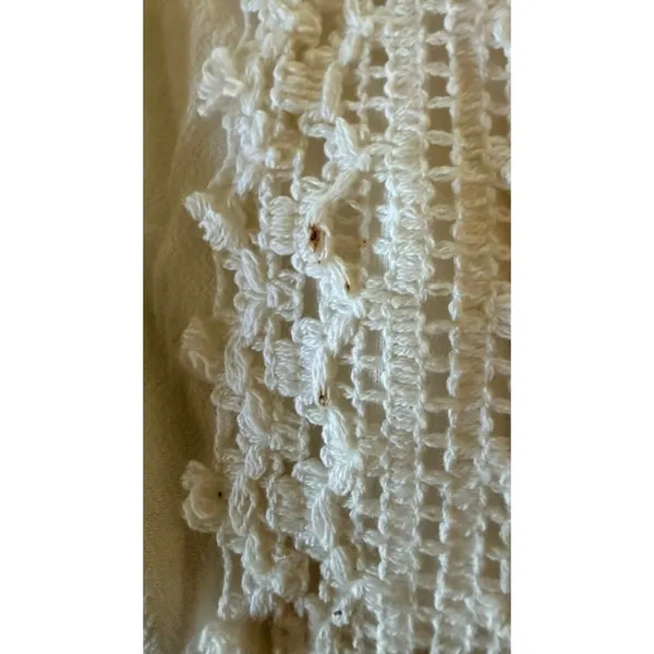 Ocean Drive White Crochet Trim Boho Beach Cover Up Pants Women's Medium - Image 8