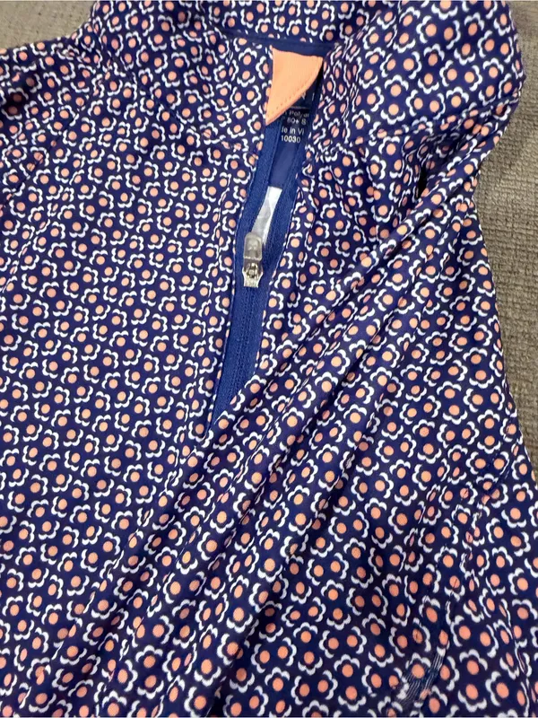 Peter Millar the players sun Navy and White Printed Quarter-Zip Long-Sleeve Top - Image 14
