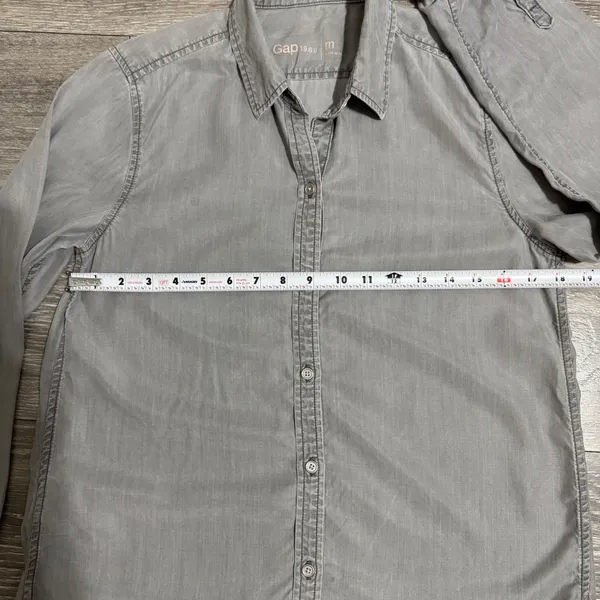 Gap 1969 Womens Grey Lyocell Denim Button Down Tunic Shirt‎ Size M Career - Image 9