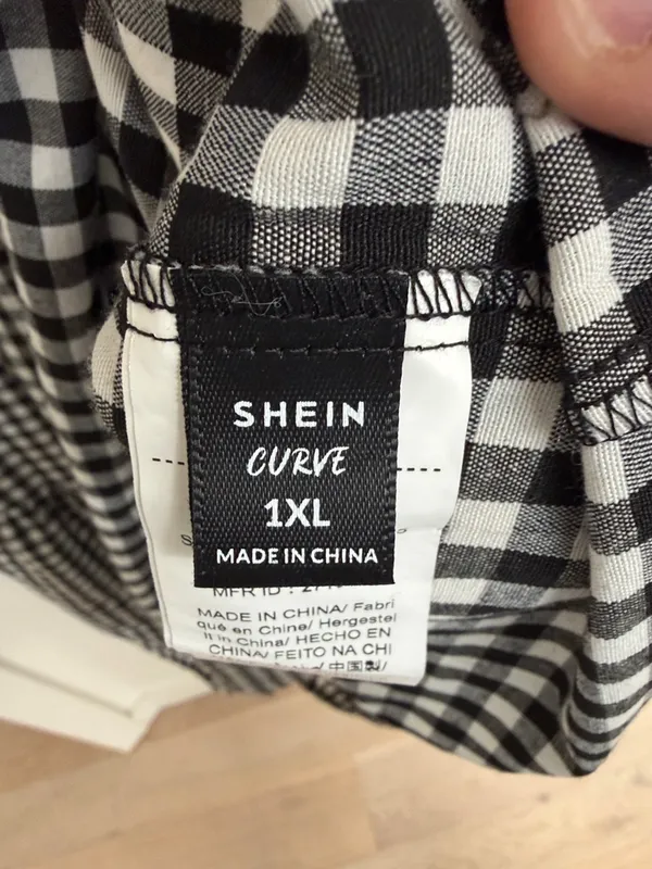 SHEIN Black and White Gingham Midi Dress - Image 2