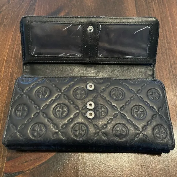 Black Casual‎ Women's Button Closure Wallet Compartments Cards Money Change - Image 2