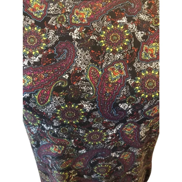 LuLaRoe Dress Size L Black and Purple Paisley - Image 3