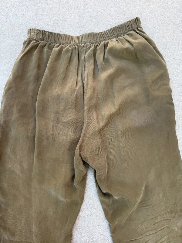 Whimsy + Row Olive Green Sustainable Cupro Rowen Pants Wide Leg Size Small - Image 6