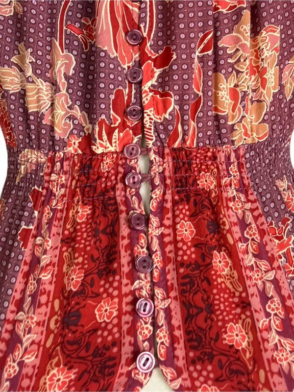 Jaase Indie Button Front Maxi Dress Women’s Size XS Bohemian Maxi Brown Floral - Image 12