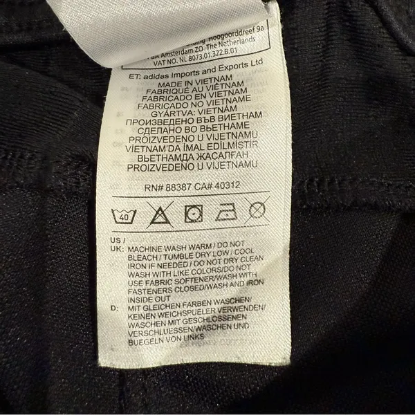 Adidas Black Track Pants with Red, White, and Blue Accents and Pockets - Image 14