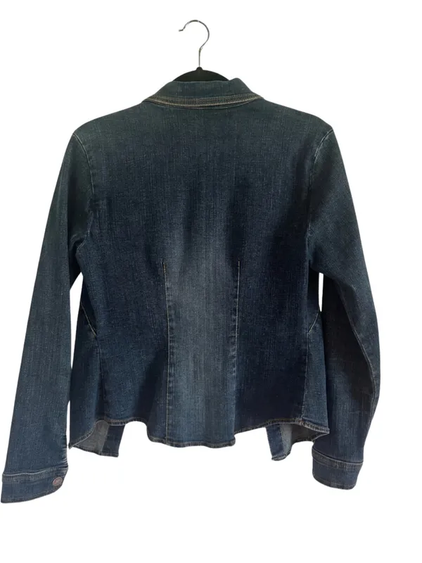 Hot Kiss Dark Indigo Denim Jean Jacket with Copper-Tone Buttons - Image 5