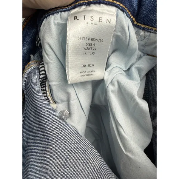 Risen Jeans Medium Wash Raw Hem Cropped Jeans RDP1437 Women's Size 5/27 - Image 3