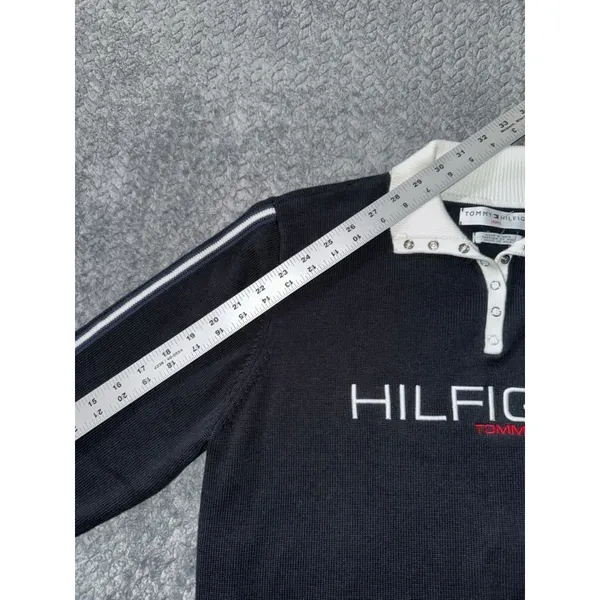 Tommy Hilfiger Women's Long Sleeve Knit Sweater Snap Button Size XL Y2K - Image 8