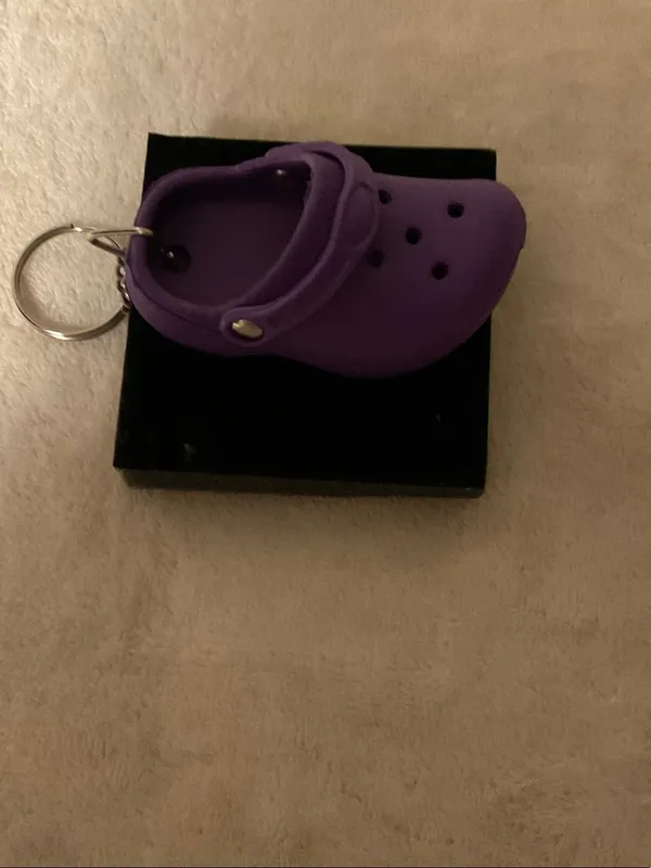 Purple Mini Clog Keychain – Cute Shoe Key & Bag Accessory - Image 3
