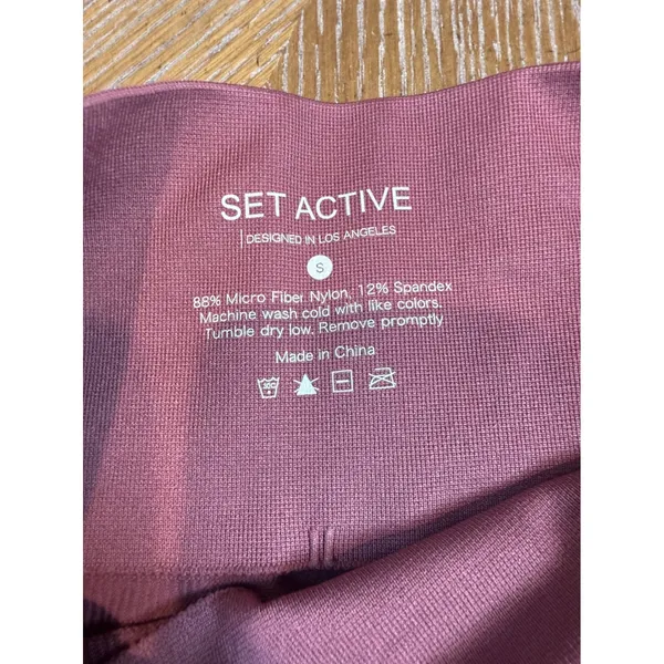 SET Active Sculptflex Bike Shorts Mauve Pink High Waist Seamless Size Small - Image 3