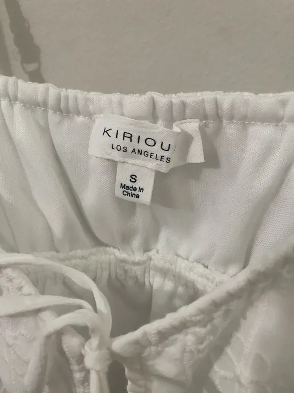 Kirious Los Angeles White Eyelet Tie-Front Cami Top - Image 3